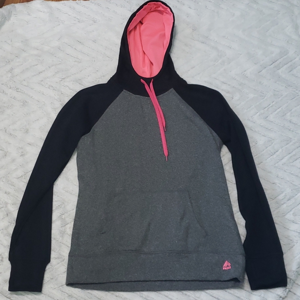 RBK Womens hot pink black hoodie pullover L NWOT